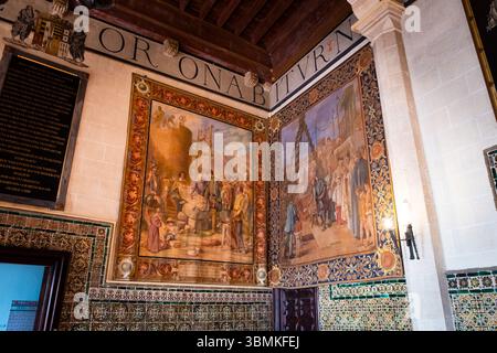 Palau Ducal dels Borja, il Palazzo Ducale di Gandia fu, dal XIV secolo, la residenza dei duchi reali di Gandía, e dal 1485, la Borja fa Foto Stock