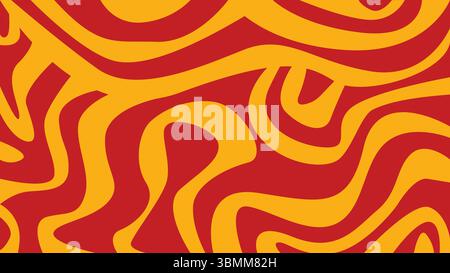 Sfondo astratto rosso-giallo Squiggle Illustrazione Vettoriale