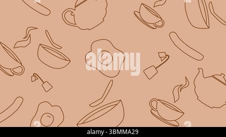 Tè e uova di sottofondo Illustrazione Vettoriale