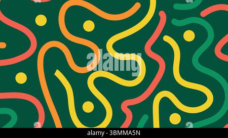 Sfondo elementi neon Squiggle Illustrazione Vettoriale