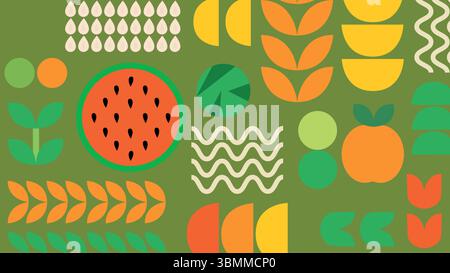 Sfondo Green Natural Harvest Illustrazione Vettoriale