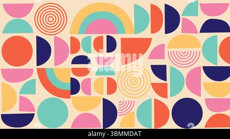 Sfondo retrò geometrico morbido Illustrazione Vettoriale