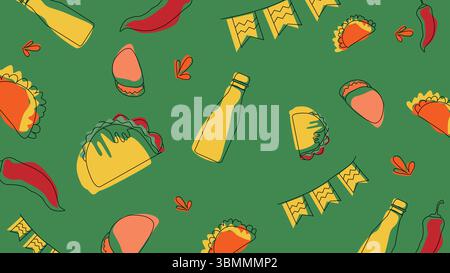Sfondo celebrativo di Taco e peperoncino Illustrazione Vettoriale
