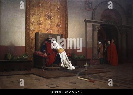 La scomunica di Robert il Pio (francese: L'Excommunication de Robert le Pieux) è un dipinto del 1875 di Jean-Paul Laurens, conservato al Musée d'Orsay di Parigi. Raffigura la scomunica di Roberto II di Francia nell'anno 998.[1] Foto Stock