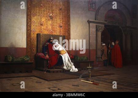 La scomunica di Robert il Pio (francese: L'Excommunication de Robert le Pieux) è un dipinto del 1875 di Jean-Paul Laurens, conservato al Musée d'Orsay di Parigi. Raffigura la scomunica di Roberto II di Francia nell'anno 998.[1] Foto Stock