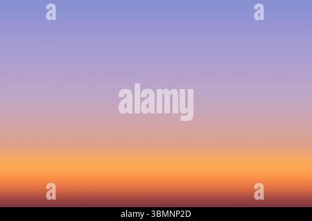 Visualizzazione della sfumatura del cielo uniforme in formato vettoriale piatto, con sfumature da blu chiaro a rosso marrone Foto Stock
