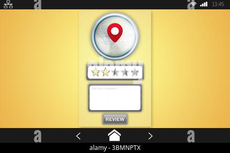 Schermata di un servizio di valutazione Foto Stock