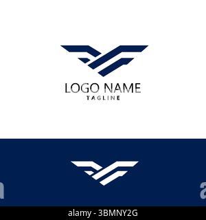 Vettore iniziale di progettazione del logo VF Illustrazione Vettoriale
