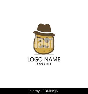 design vettoriale del logo della mafia delle patate Illustrazione Vettoriale