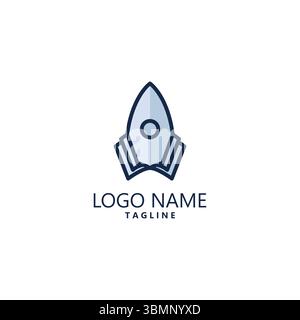 vettore di design del logo rocket book Illustrazione Vettoriale