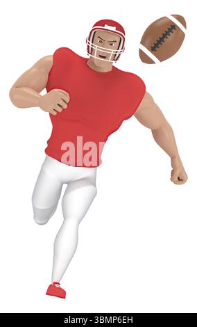 Personaggi sportivi isometrici giocatori di football americano . Rendering 3d dei giocatori di calcio Foto Stock