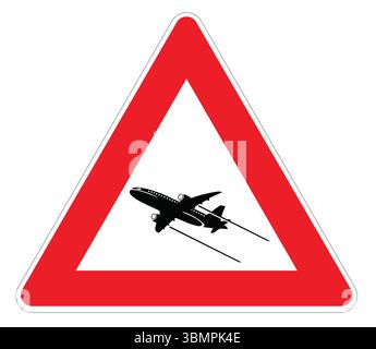 Triangolo con segnali stradali per aerei nell'illustratore Illustrazione Vettoriale