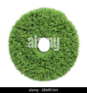 Lettera maiuscola O. dell'alfabeto a base di erbe isolato su un'illustrazione 3D bianca Foto Stock