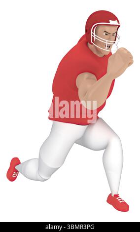 Personaggi sportivi isometrici giocatori di football americano . Rendering 3d dei giocatori di calcio Foto Stock