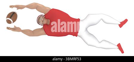 Personaggi sportivi isometrici giocatori di football americano . Rendering 3d dei giocatori di calcio Foto Stock