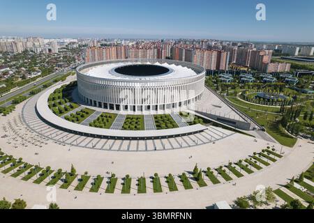 Krasnodar, Russia - Maggio 2019: vista aerea di Krasnodar Stadium e il parco Galitsky Foto Stock