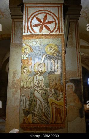 Simbolo Templare. Dettagli dell'interno della chiesa di San fermo maggiore a Verona. Veneto, Italia Foto Stock