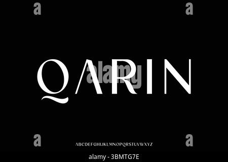 Elegante e lussuoso carattere con display alfabetico per il logo Illustrazione Vettoriale