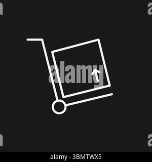 Icona logistica e spedizione con carrello a mano e vano di carico per consegna, magazzino e movimentazione merci Illustrazione Vettoriale