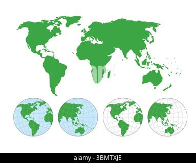 Mappa mondo illustrazione vettoriale Illustrazione Vettoriale