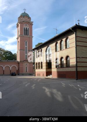 campanile della cattedrale di Cristo Salvatore a Banja Luka, Bosnia ed Erzegovina Foto Stock