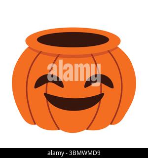 Zucca di Halloween. Illustrazione vettoriale in stile piatto. Illustrazione Vettoriale