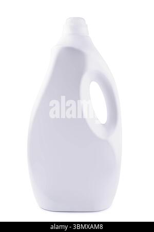 Natura morta alimentare, mock-up di bottiglie bianche di detergente, vista frontale Foto Stock