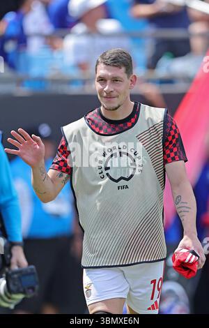 Charlotte, Stati Uniti. 28 giugno 2025. Bank of America Stadium Andrea Belotti del Benfica, durante la partita tra Benfica e Chelsea, per il round dei 16 della Coppa del mondo per club FIFA 2025, presso lo Stadio Bank of America questo sabato 28. 30761 (Heuler Andrey/SPP) credito: SPP Sport Press Photo. /Alamy Live News Foto Stock
