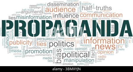 Concetto propaganda illustrazione vettoriale parola nuvola isolata su sfondo bianco. Illustrazione Vettoriale