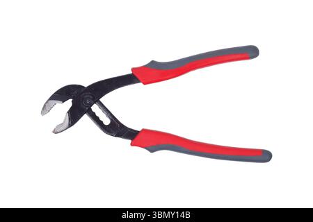 È una pinza per linguetta e scanalatura isolata in bianco. Foto Stock