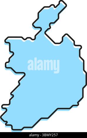 Una semplice mappa stilizzata del paese d'Irlanda. Moderna mappa stilizzata del paese per infografiche. Illustrazione Vettoriale
