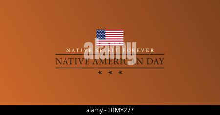 Patriotic Native American Day Graphic with Stars e audace design triangolare della bandiera Illustrazione Vettoriale