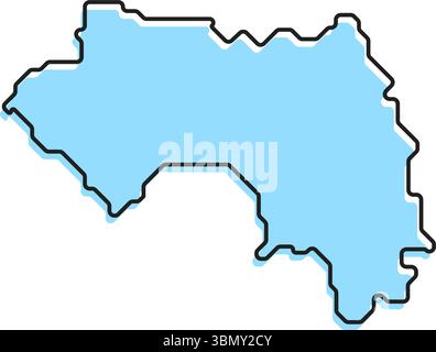Una semplice mappa stilizzata del paese della Guinea. Moderna mappa stilizzata del paese per infografiche. Illustrazione Vettoriale