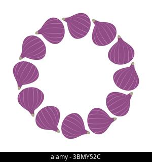 Telaio piatto autunnale con fichi Illustrazione Vettoriale