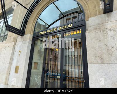 Ginevra, Svizzera - 12 gennaio 2023: Museo Patek Philippe a Ginevra. Patek Philippe SA è un produttore svizzero di orologi e orologi di lusso. Foto Stock