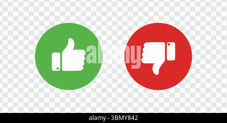 "Mi piace e non mi piace le icone vettoriali in stile piatto: Simboli di feedback e reazione" Illustrazione Vettoriale