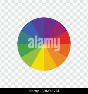 "Icona della ruota dei colori: Spettro dei colori arcobaleno" Illustrazione Vettoriale