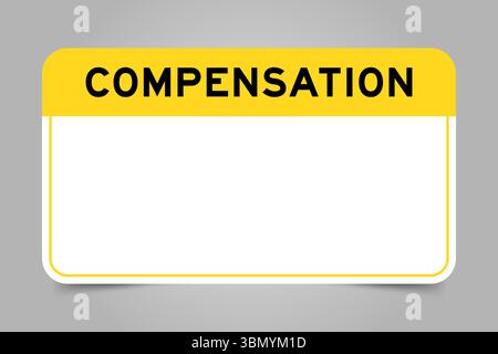 Banner con intestazione gialla con compensazione delle parole e spazio di copia bianco, su sfondo grigio Illustrazione Vettoriale