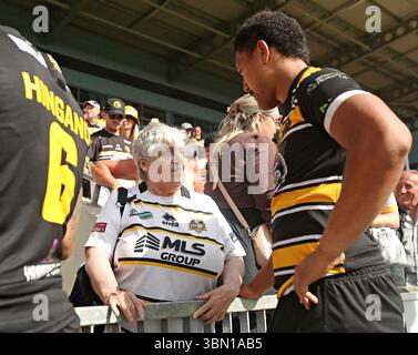 Durante la partita del Betfred Championship York City Knights vs Featherstone Rovers al LNER Community Stadium, York, Regno Unito, 29 giugno 2025 (foto di Sam Eaden/News Images) Foto Stock
