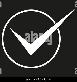 Icona segno di spunta. Simbolo di approvazione. Design circolare. Illustrazione vettoriale. Illustrazione Vettoriale