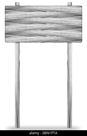 E' un cartello di legno isolato su bianco. Foto Stock