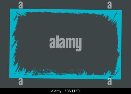 Cornice turchese grunge su sfondo nero. Illustrazione vettoriale Illustrazione Vettoriale