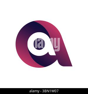 Design del logo Modern Abstract Letter A – icona del vettore sfumato con tipografia audace Illustrazione Vettoriale