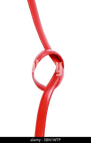 Si tratta di un anello circolare che utilizza una cintura in pelle isolata sul bianco. Foto Stock