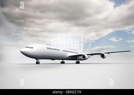 Piano 3D in piedi sul suolo bianco Foto Stock