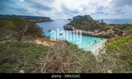 Cala del Moro, Calo des Moro, comune di Santayi, Mar Mediterraneo, Maiorca, isole Baleari, Spagna, Europa Foto Stock