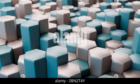 Astratto 3D esagonale con tecnologia digitale Foto Stock