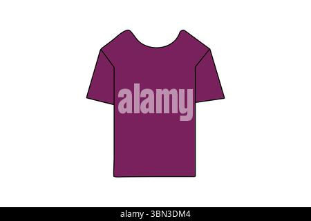 Tshirt continua disegno a una linea in stile minimalista isolare l'illustrazione vettoriale del contorno Illustrazione Vettoriale