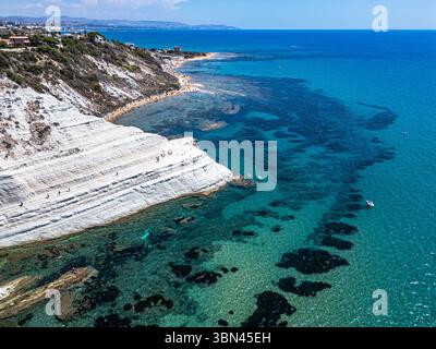 La bellezza mozzafiato della Scala dei Turchi. Sicilia, Agrigento. Foto Stock