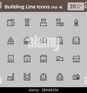 Icone della linea di costruzione (vol.4) Illustrazione Vettoriale
